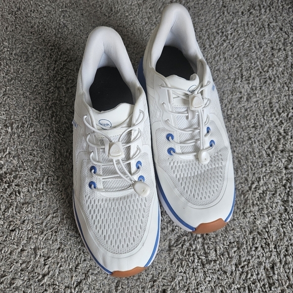 KIZIK Mens London White Knit  Athletic/Athleisure Sneakers Blue‎ Trim Size 11 main image 7